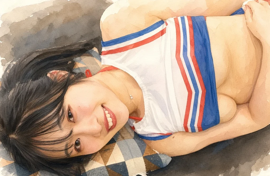 記事から着想した架空人物の水彩風AIアート。タレント本人の画像ではありません。