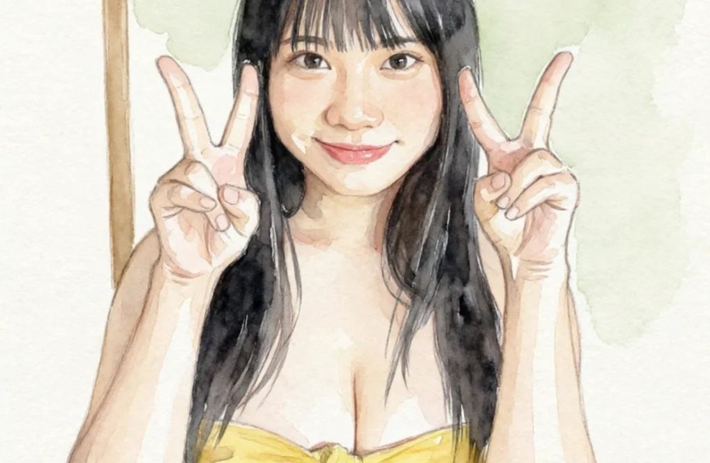 記事から着想した架空人物の水彩風AIアート。タレント本人の画像ではありません。