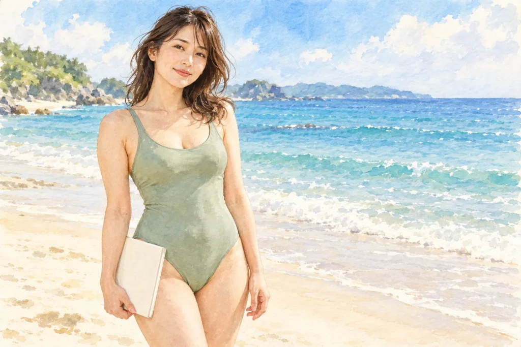 記事から着想した架空人物の水彩風AIアート。タレント本人の画像ではありません。